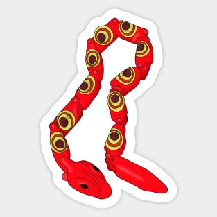 Retro Red Plastic Snake Sticker